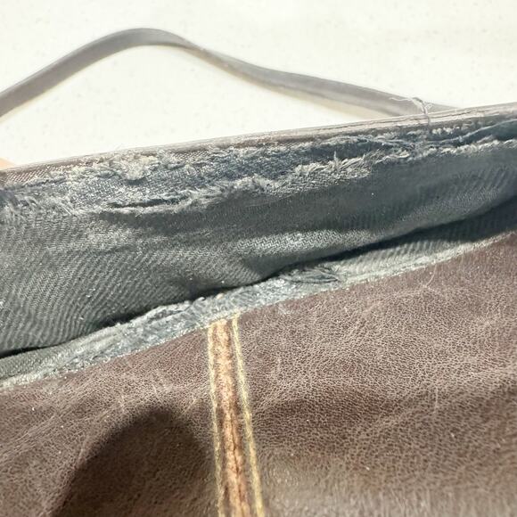 Crazy Horse Womens Shoulder Bag Pocketbook Dark Brown - Picture 13 of 14